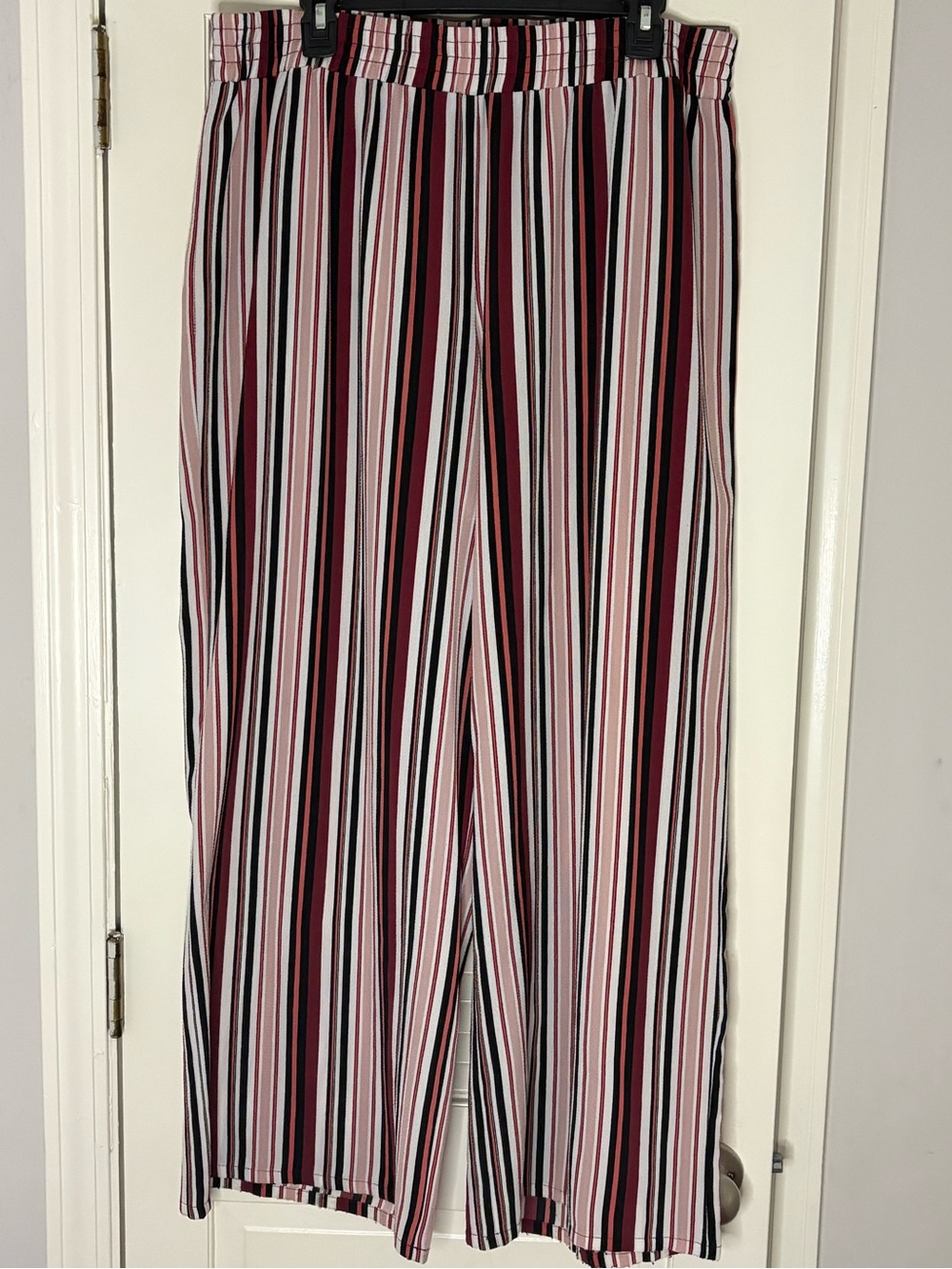 Apt. 9 Vertical Stripe Wide-Leg Pants — Pink, Black, White